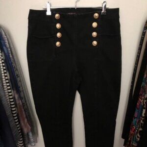 J.M Laughlin Black Denim Jeans w/ Gold Buttons
